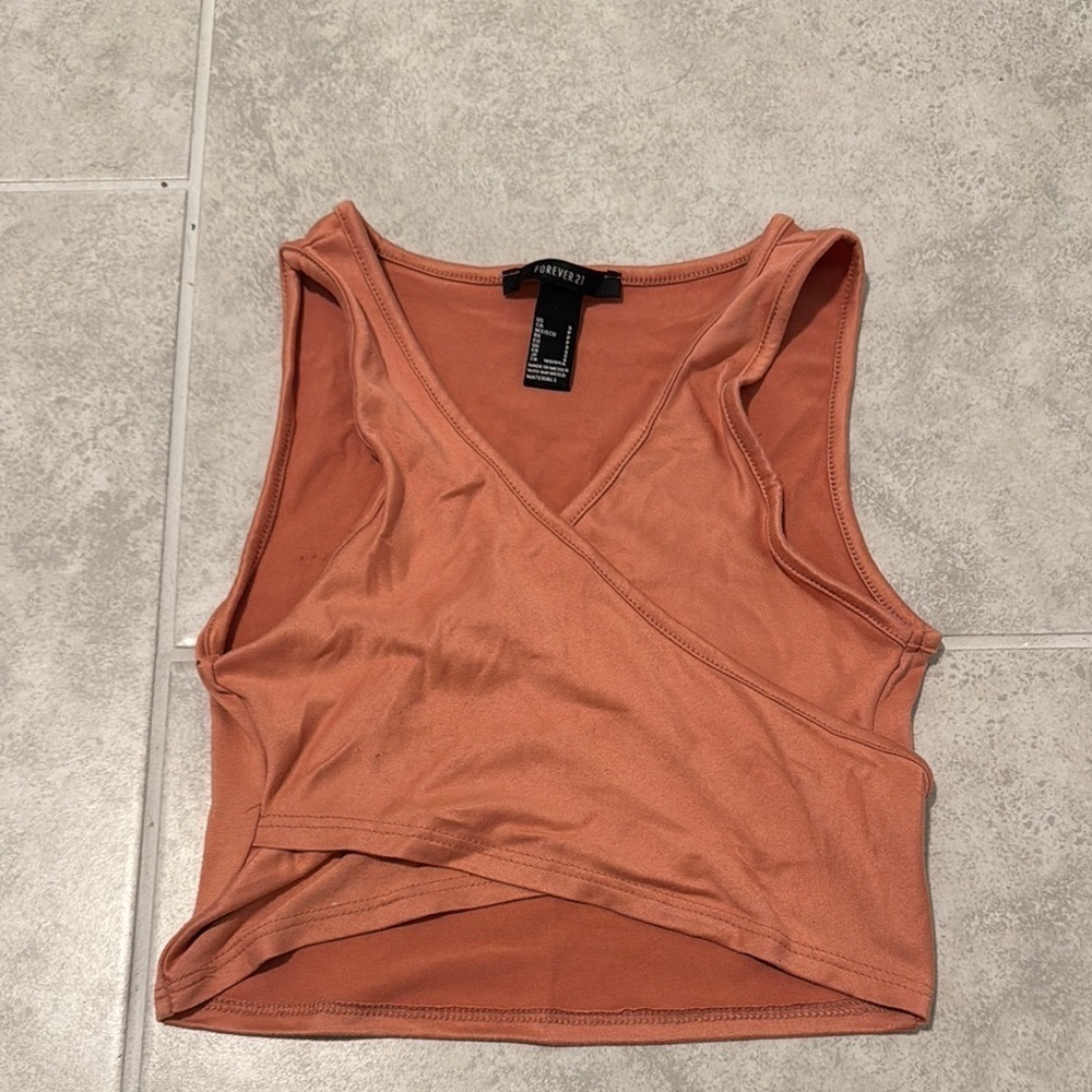 Forever 21 Women's Orange Wrap Top